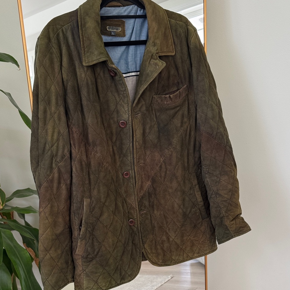 Men's Quilted Jacket - Olive Green